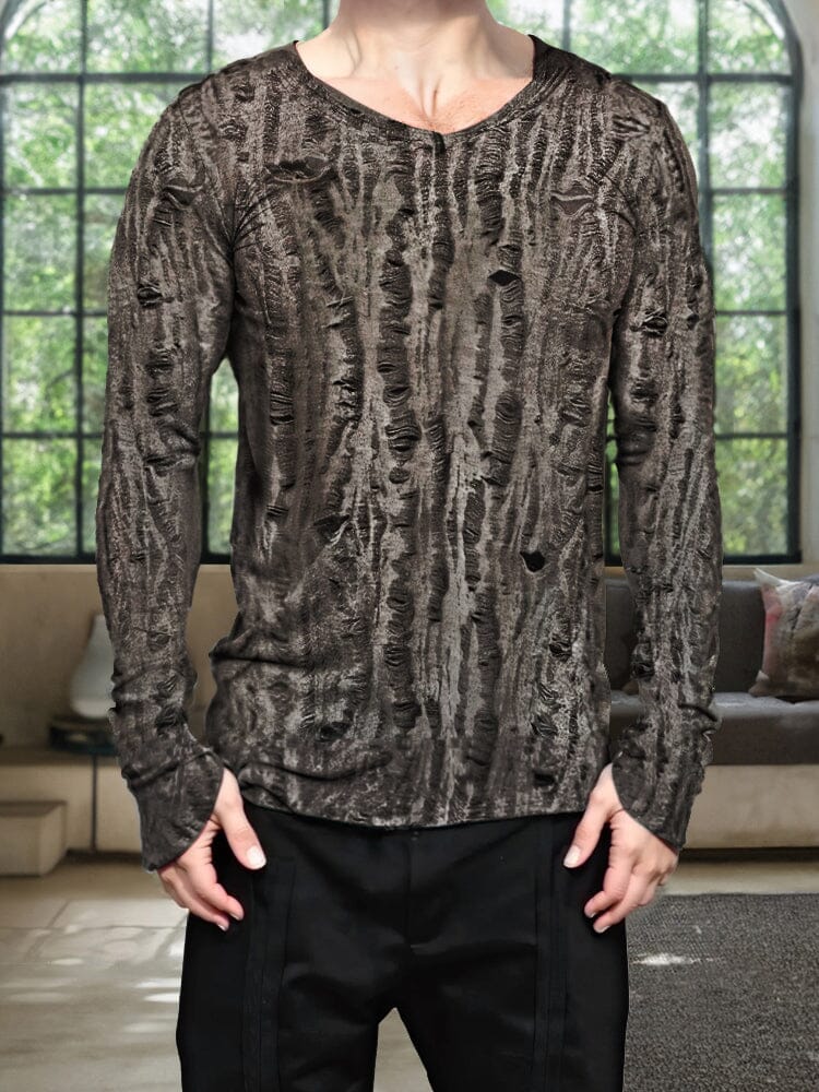 Casual Textural Crew Neck T-shirt
