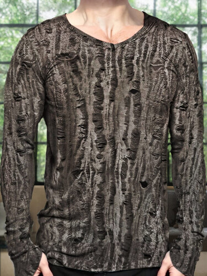 Casual Textural Crew Neck T-shirt