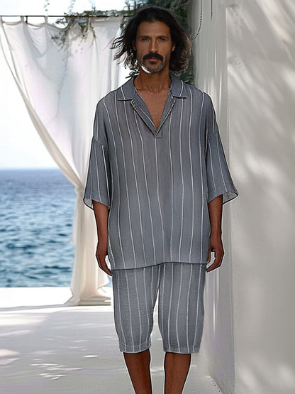Lightweight Striped Cotton Linen Set
