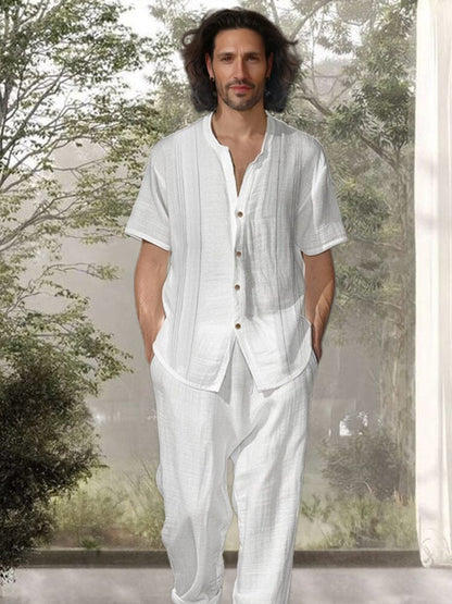 Simple 100% Cotton Shirt Pants Set