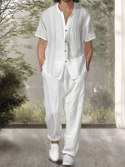 Simple 100% Cotton Shirt Pants Set