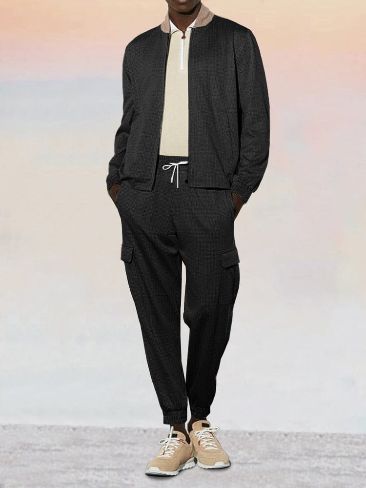Leisure Waffle 2-Piece Jacket Set