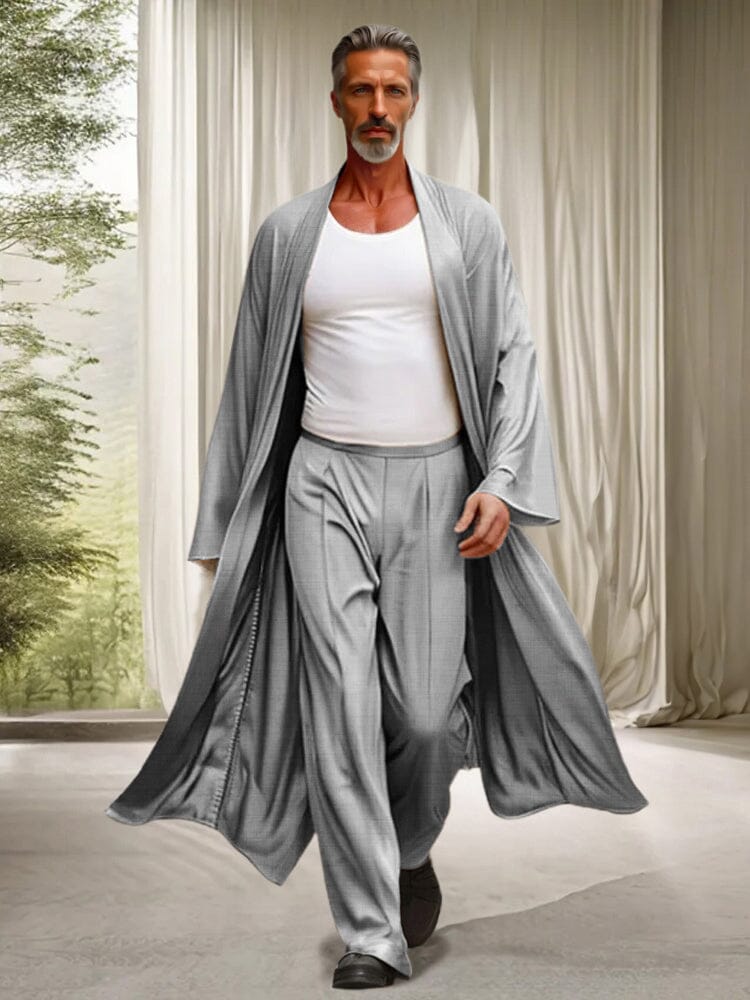 Leisure Long Outerwear and Pants Set