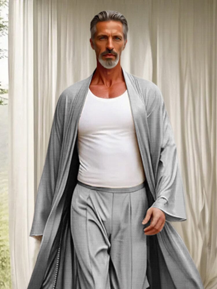 Leisure Long Outerwear and Pants Set