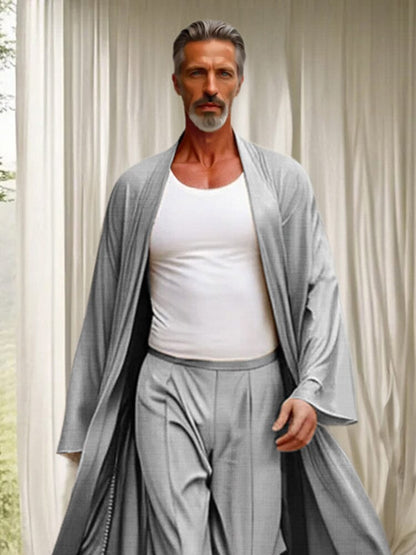 Leisure Long Outerwear and Pants Set