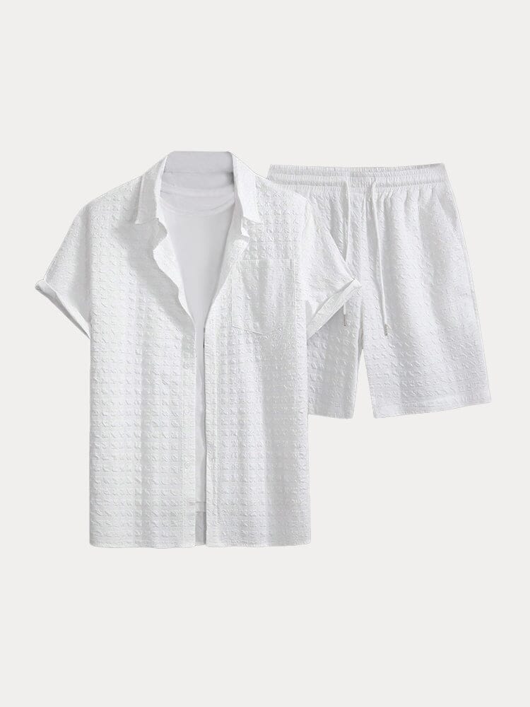 Leisure Textured 2-Piece Shirt Outfits