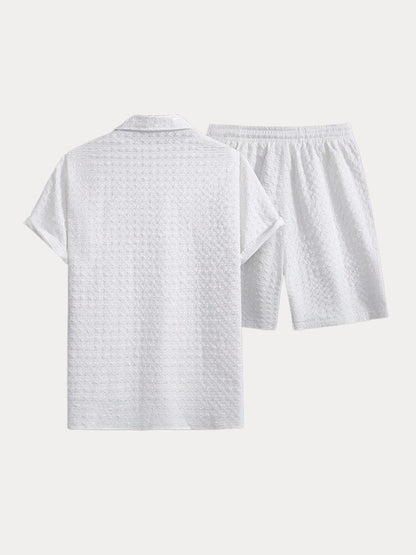 Leisure Textured 2-Piece Shirt Outfits