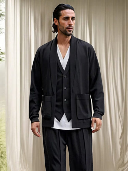 Fake Two-Piece Outerwear and Pants Set