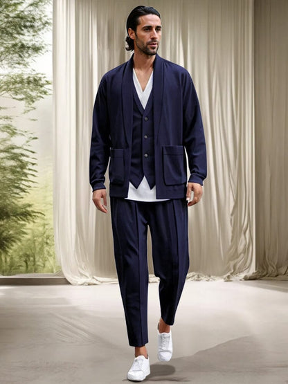 Fake Two-Piece Outerwear and Pants Set