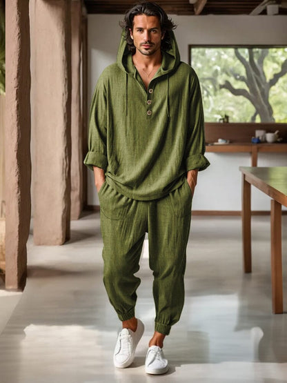 Leisure 100% Cotton Hoodie Pants Set