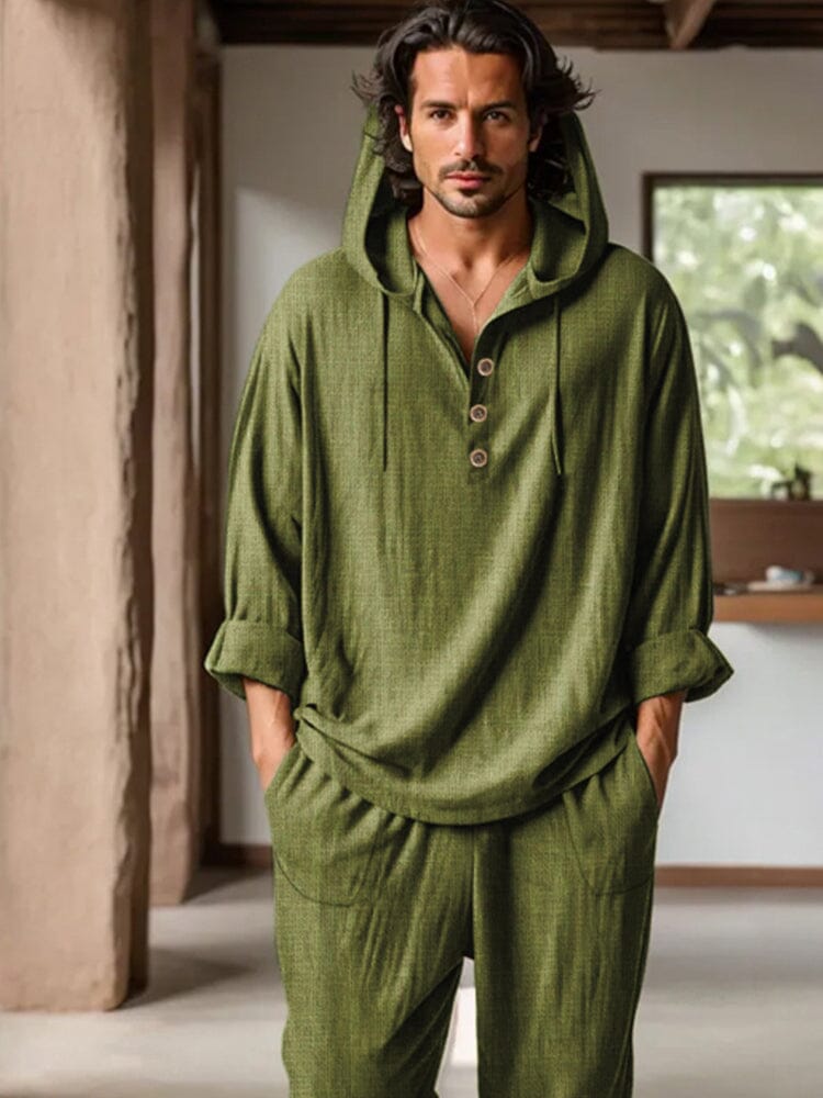 Leisure 100% Cotton Hoodie Pants Set