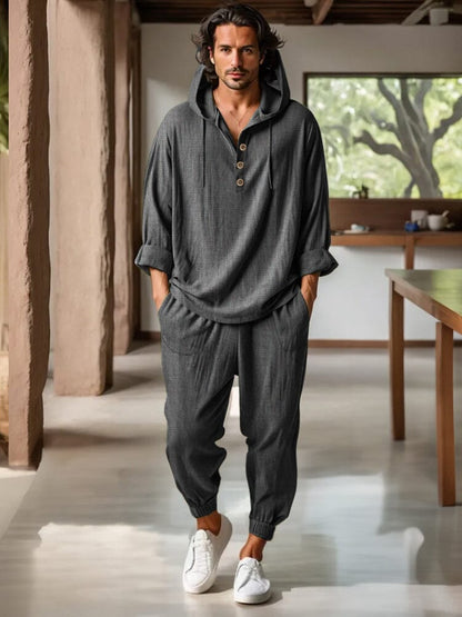 Leisure 100% Cotton Hoodie Pants Set
