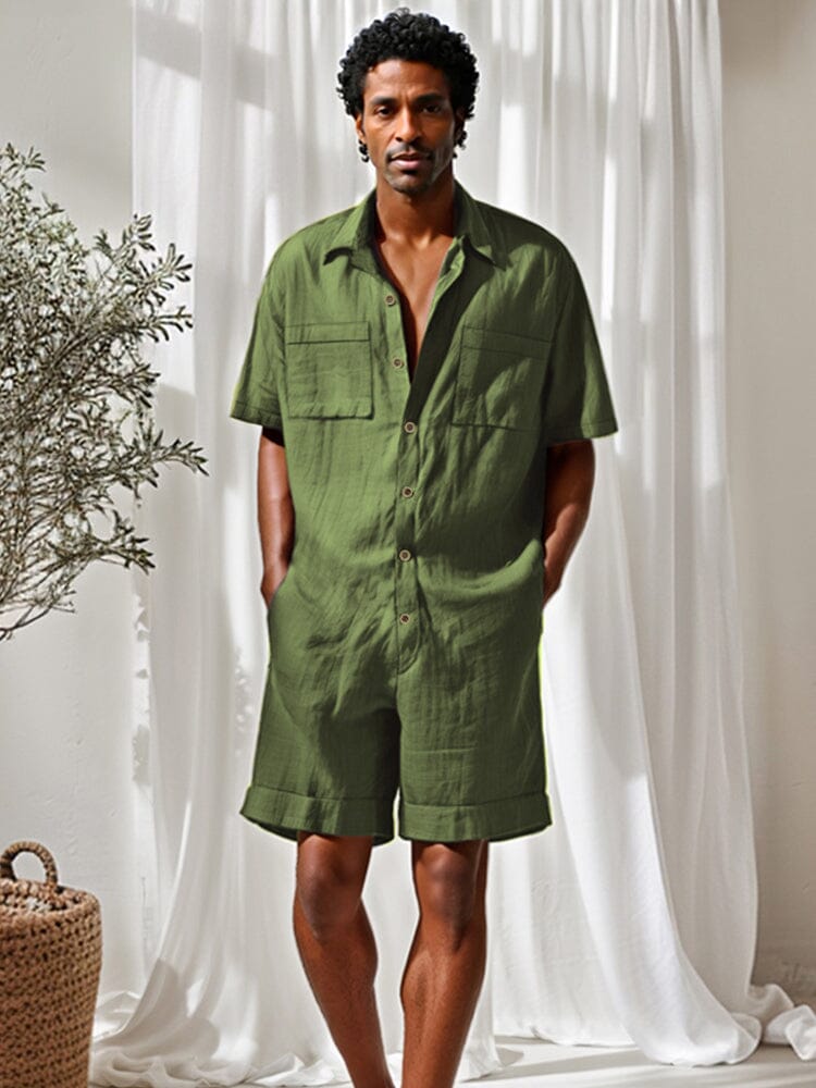 Leisure 100% Cotton Short Jumpsuit