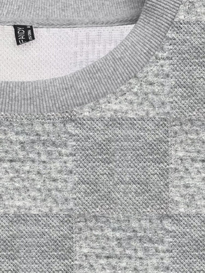 Casual Plaid Knit T-shirt Set