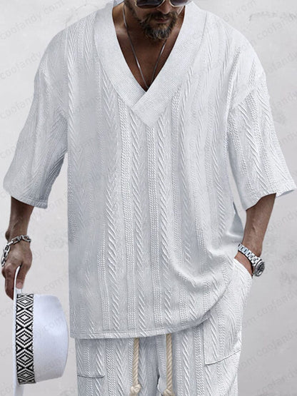 Casual Stretch Jacquard Knit 2-Piece Set