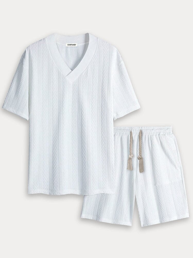 Casual Stretch Jacquard Knit 2-Piece Set