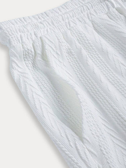 Casual Stretch Jacquard Knit 2-Piece Set