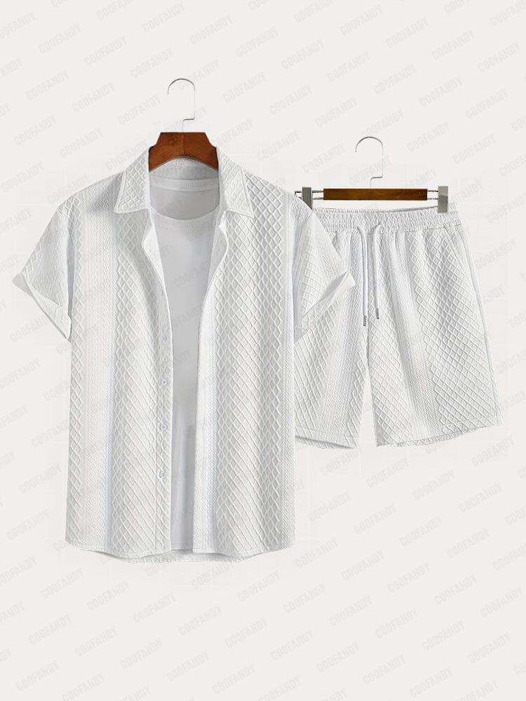 Leisure Jacquard Textured Shirt Set