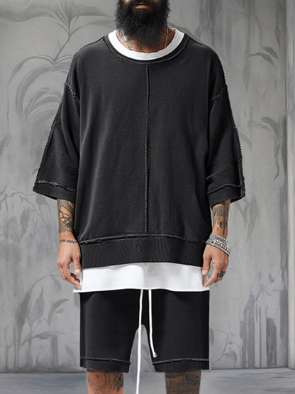 Leisure Trendy Color Block Tracksuit Set