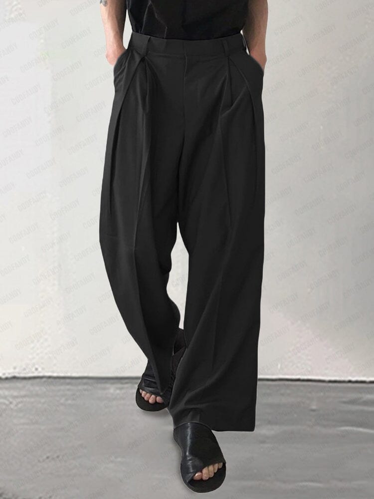 Comfy Pleated Wide Leg Slack Pants