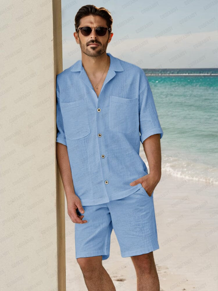 Soft 100% Cotton Pocket Shirt Set