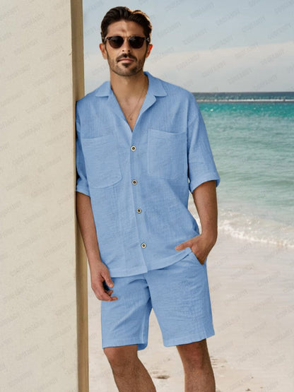 Soft 100% Cotton Pocket Shirt Set