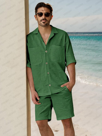 Soft 100% Cotton Pocket Shirt Set
