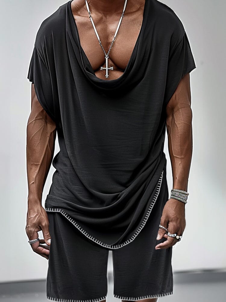 Stylish Drape Neck T-shirt Set