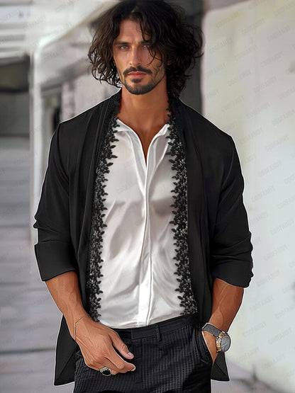 Stylish Lace Placket Detail Blazer