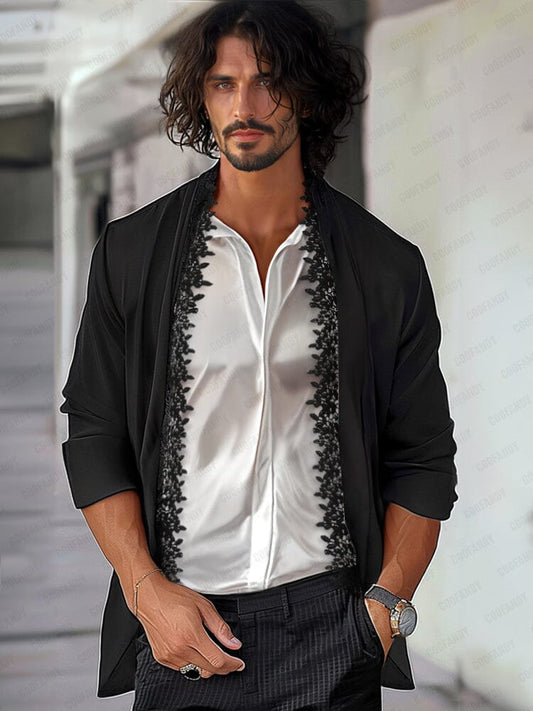 Stylish Lace Placket Detail Blazer