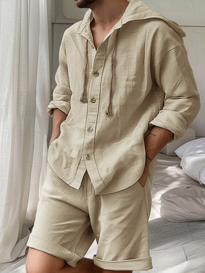 Comfy Cotton Hooded Shirt Set