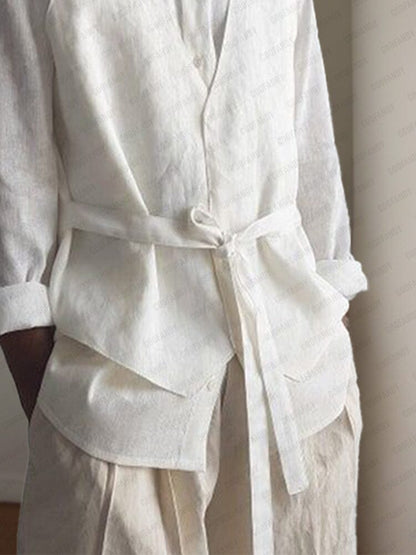 Elegant Fake Two Piece Cotton Shirt