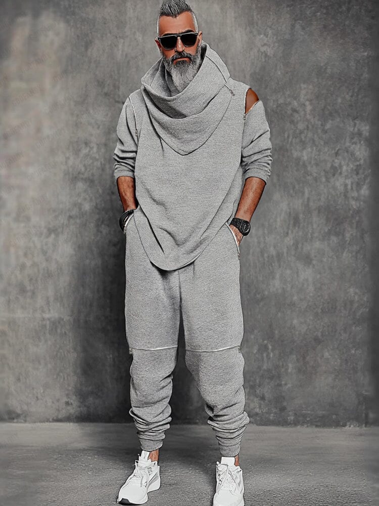 Unique Zipper Detail Jogger Set