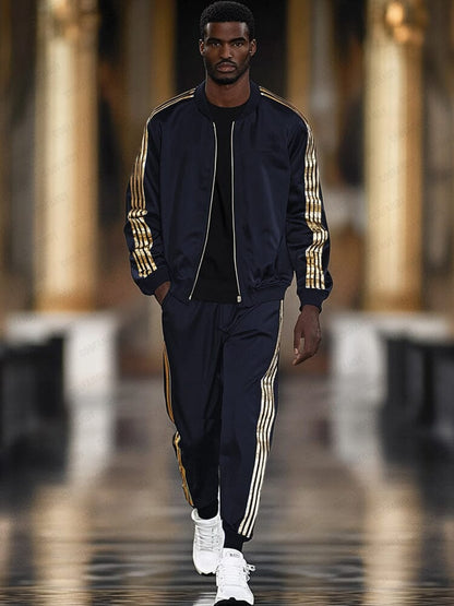 Luxury Gold Stripes Jacket Set