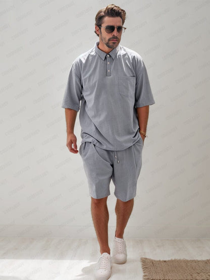 Leisure 100% Cotton Polo Shirt Set