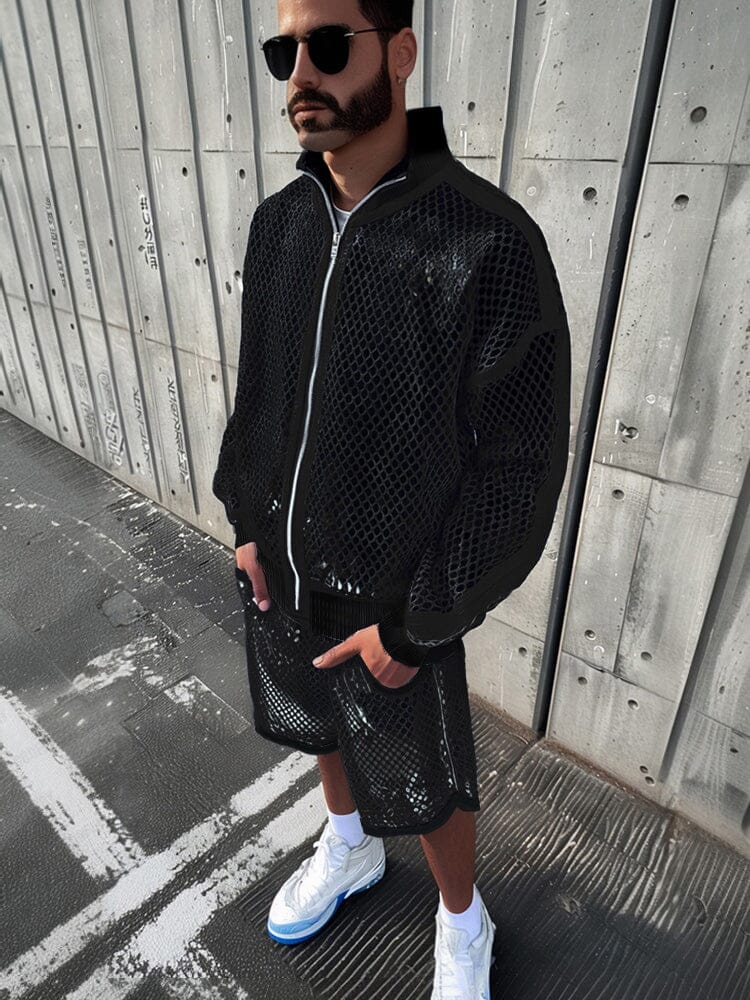 Stylish Hollow Mesh 2-Piece Set