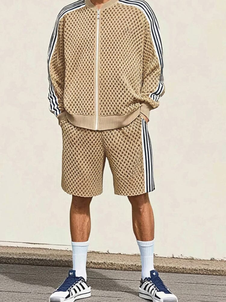 Breathable Mesh Knit Tracksuit Set