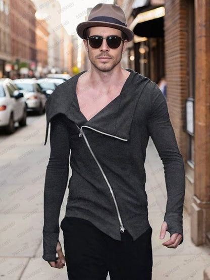 Stylish Slant Placket Full Sleeves Top