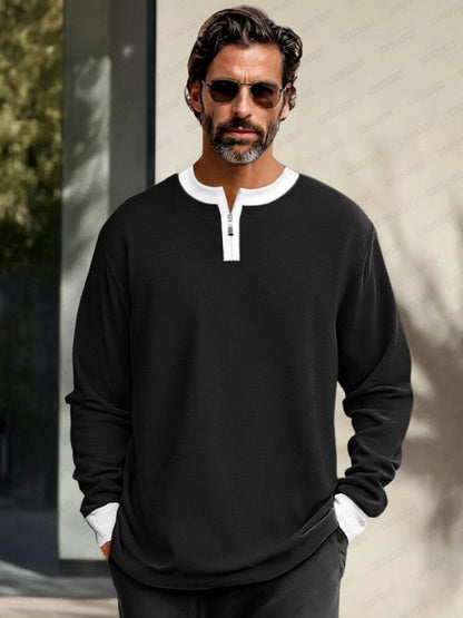 Soft Colorblock Henley Undershirt