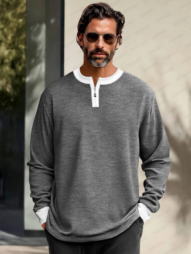 Soft Colorblock Henley Undershirt