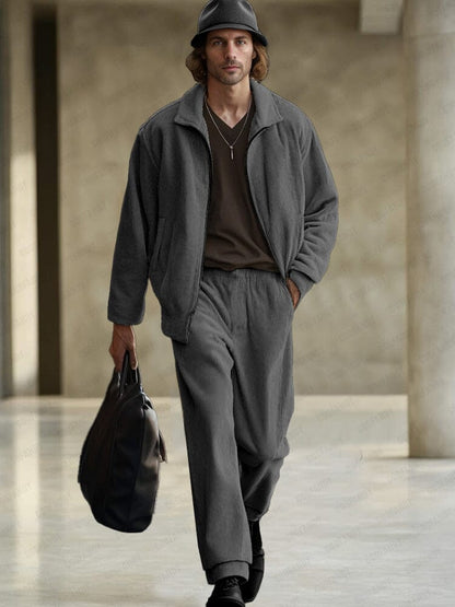 Urban Casual Twill Matching Sets