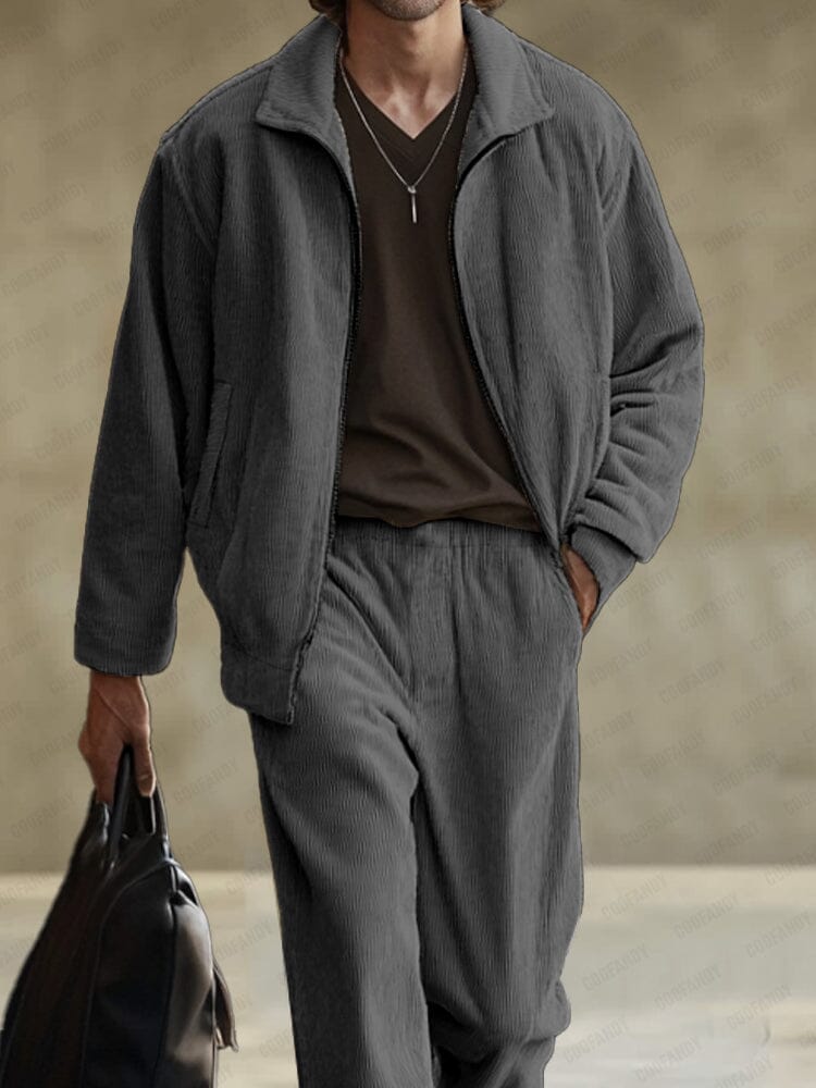 Urban Casual Twill Matching Sets