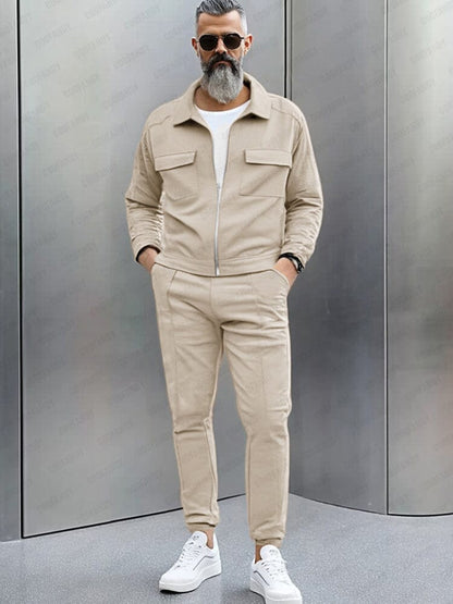 Cargo Style Suede Jacket Set