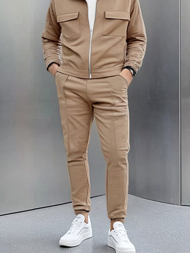 Cargo Style Suede Jacket Set
