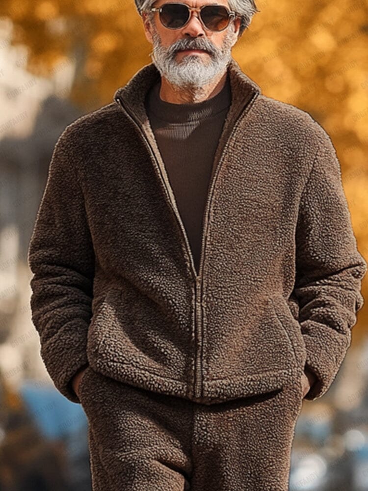 Soft Polar Fleece Jacket Pants Set
