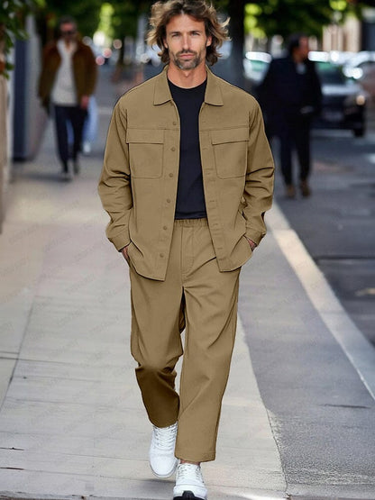 Leisure Loose Shirt Jacket Set