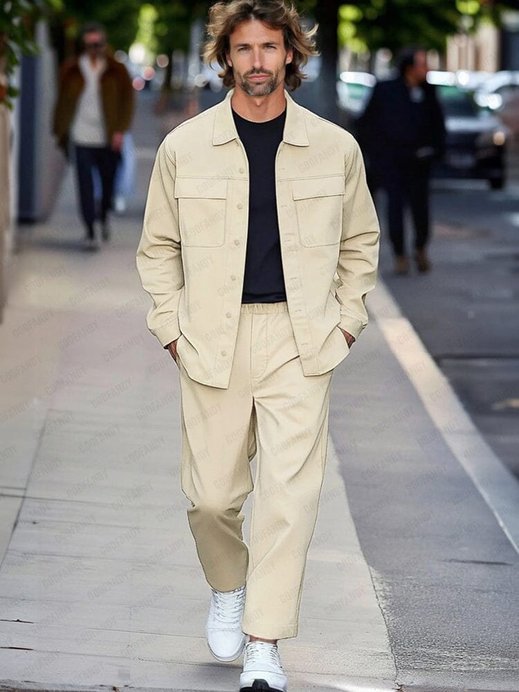 Leisure Loose Shirt Jacket Set
