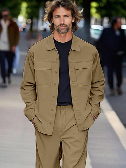 Leisure Loose Shirt Jacket Set