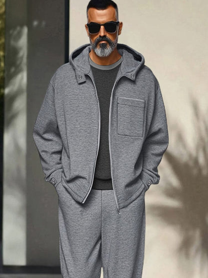 Athleisure Hooded Jacket Pants Set