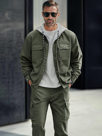 Utility Cotton Cargo Jacket Set
